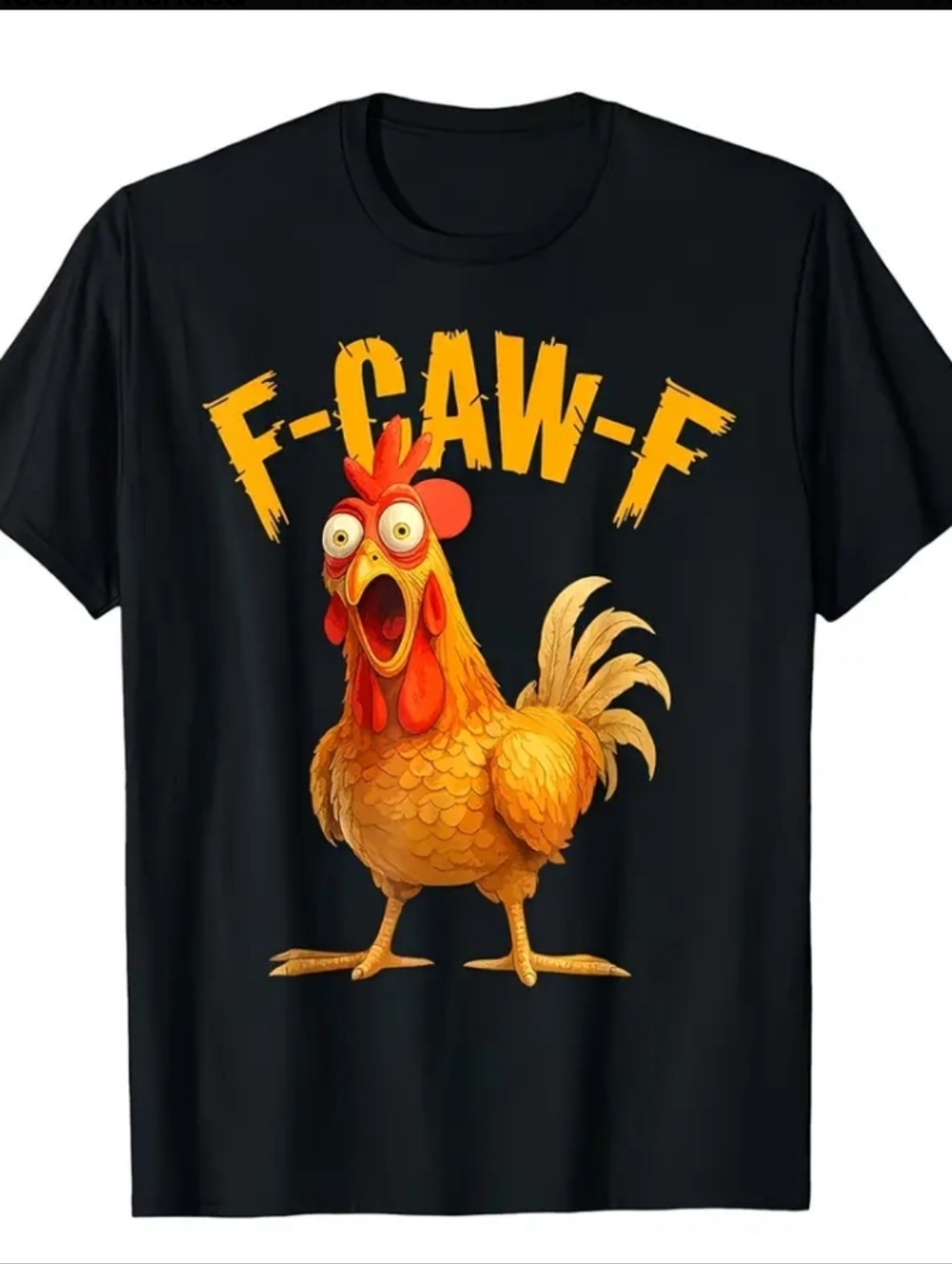 F-CAW-F Graphic Chicken Short Sleeve T-Shirt - Black/Orange